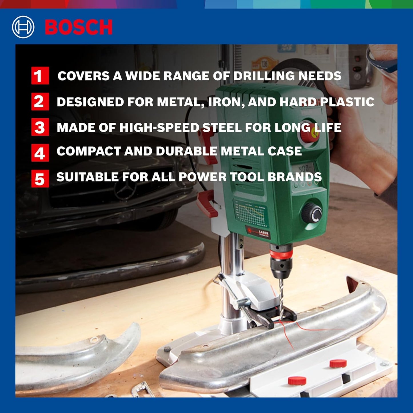 Bosch Professional 25-Piece HSS-R Metal Drill Bit Set | Ø1–13 mm | Precision Drilling in Iron, Steel & Plastic | Rugged Metal Case | Long-Lasting HSS Quality | Suitable for All Power Tool Brands