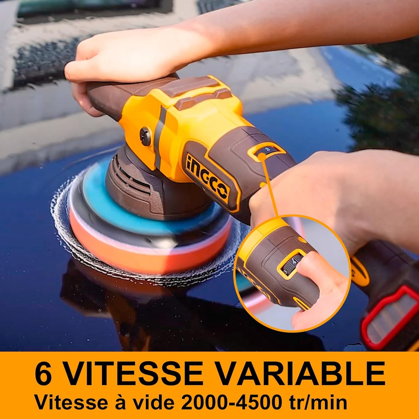 INGCO APLI20151 20V Cordless Polisher with 1 x 4.0 Ah Battery and Charger