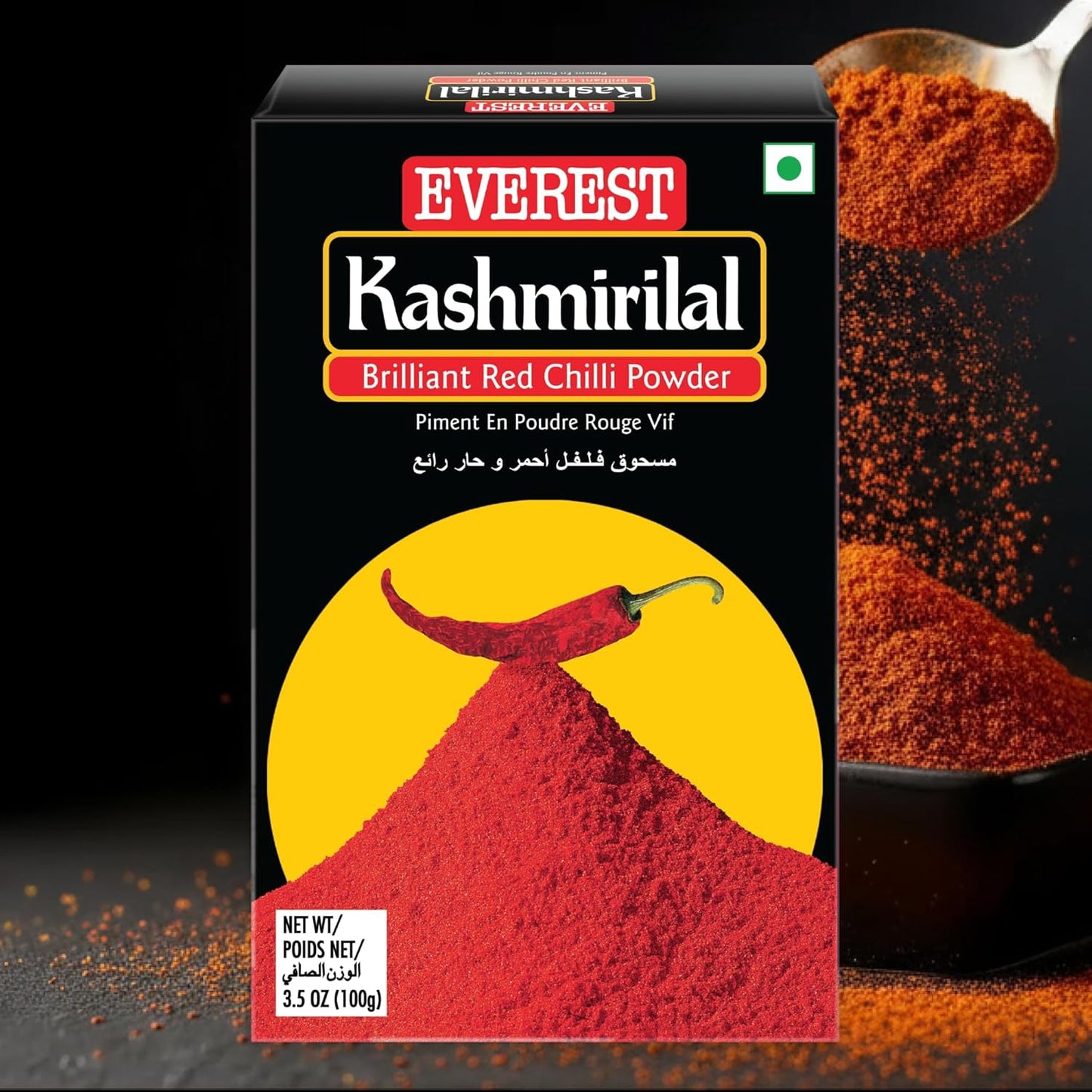 Everest Kashmirilal Brilliant Red Chilli Powder - 100gm | Kashmiri Lal Mirch with Mild Heat & Vibrant Deep Red Colour | Fine-Ground, Flavourful Red Chilli Powder for Everyday Indian Cooking