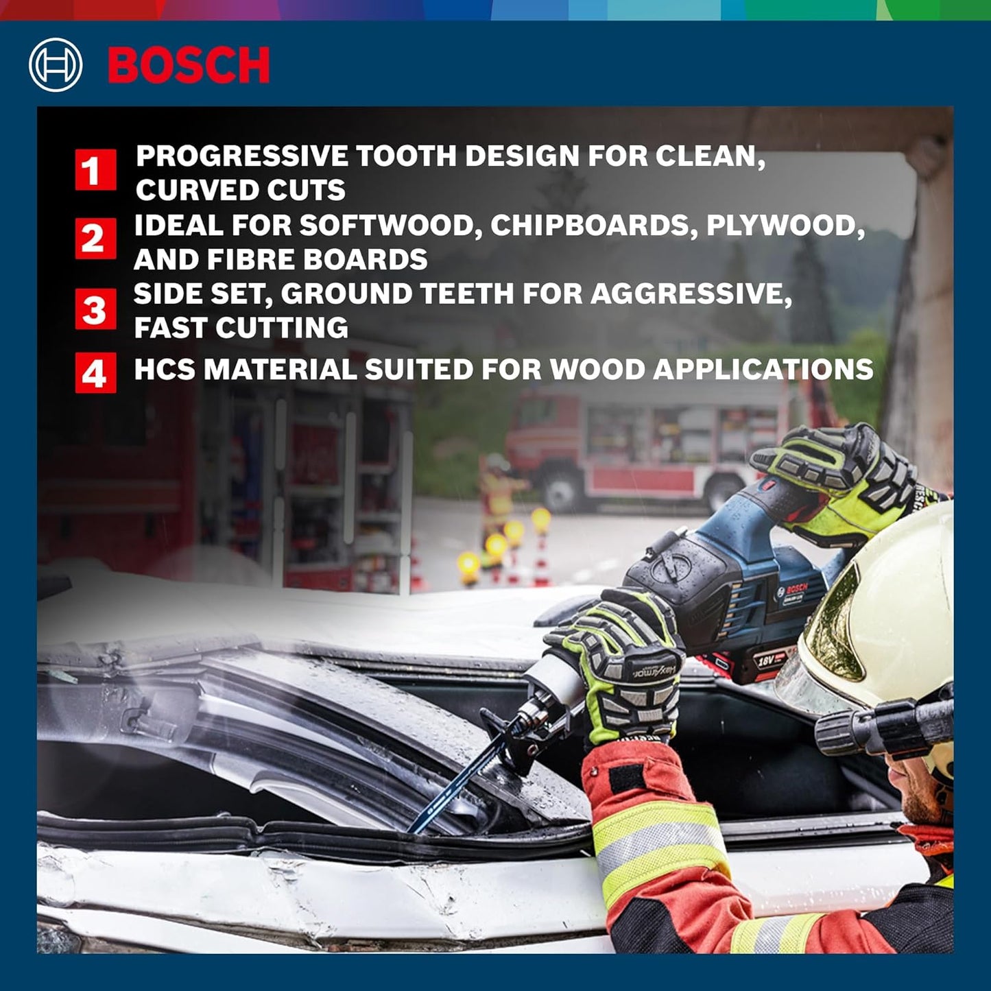 Bosch T244D Jigsaw Blades 5pcs Wood Metal, Multicolor