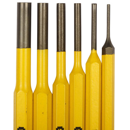 STANLEY 16-226 6 Piece Pin Punches Set (Yellow and Black)
