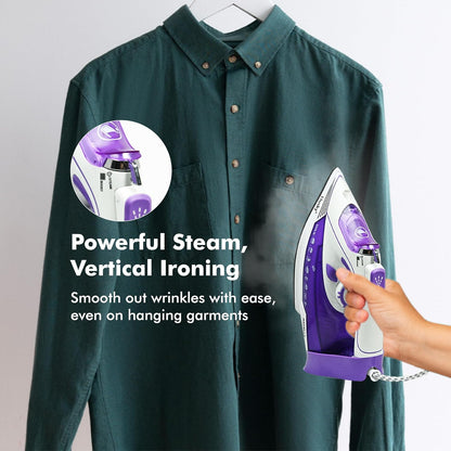 HAVELLS Husky 2200 W Steam Iron with Auto Shut Off, Steam Boost, Vertical, Horizontal Ironing, Anti Drip, Self-Cleaning & Anti Calc Technology (Purple)