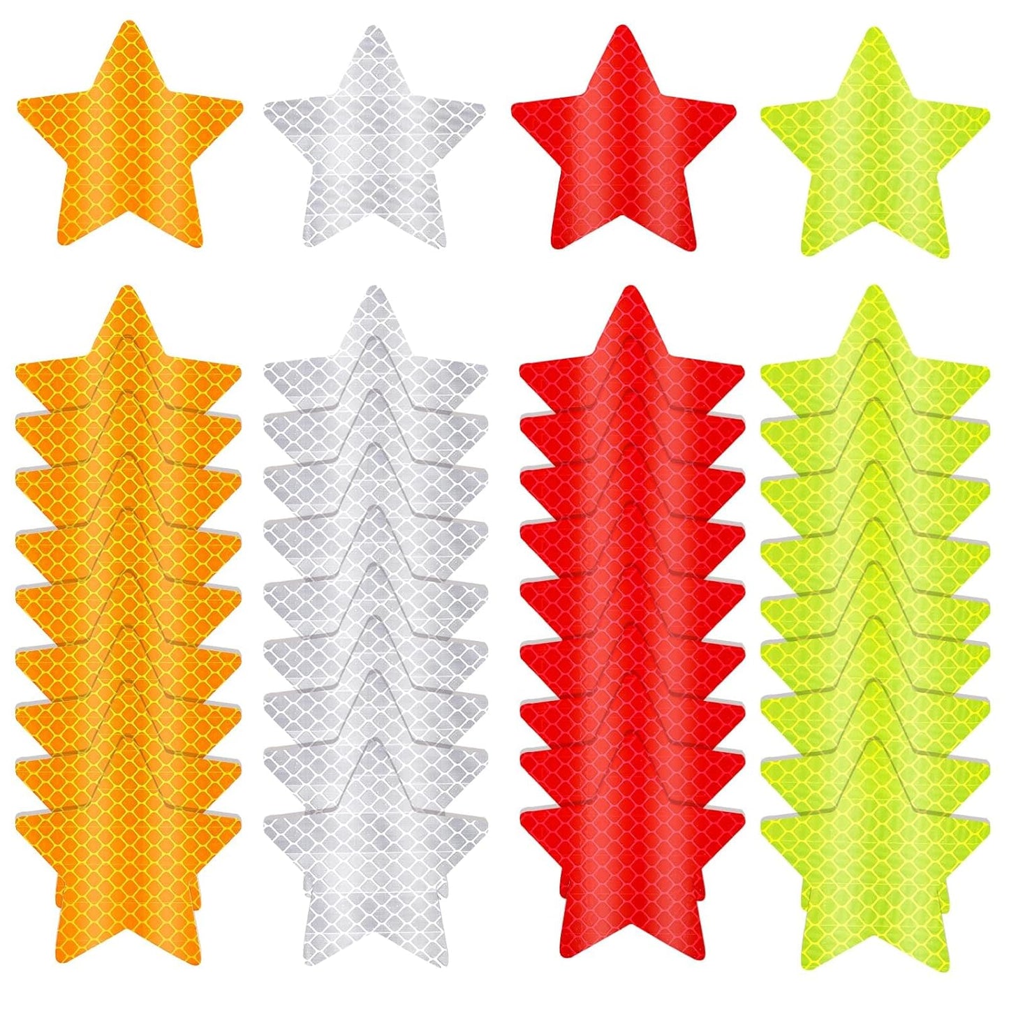 Akshar Arts Bhuwana40Pcs Reflective Stickers for Bike, Reflective Stickers for Clothing Kids, Star Shape Reflector Stickers for Kids, Waterproof Safety Helmet Stickers for Vehicles, Bicycles and Motorcycles