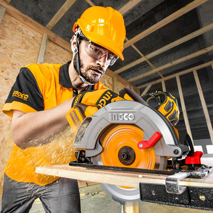 INGCO 20V Cordless Circular Saw 185mm, Brushless Electric Saw 4800 RPM, Maximum Cutting Depth 65mm with 1Pcs 5.0Ah Battery Pack, 1Pcs Fast Charger CSLI18513