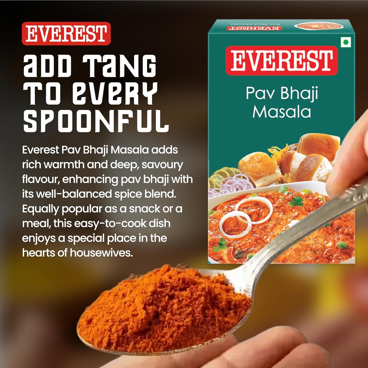 Everest Pav Bhaji Masala – 50g | Authentic Mumbai-Style Spice Blend for Rich, Flavourful Pav Bhaji | Aromatic Masala Powder for Bhaji, Snacks & Street-Style Cooking