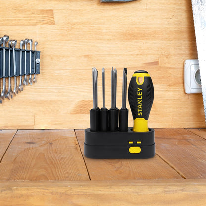 STANLEY STHT62511 9-Way Screwdriver Set with Storage Case for Home, DIY, Professional & Industrial Use Ideal for Carpentry, Construction, Mechanical, Electrical & Plumbing Tasks, YELLOW & BLACK