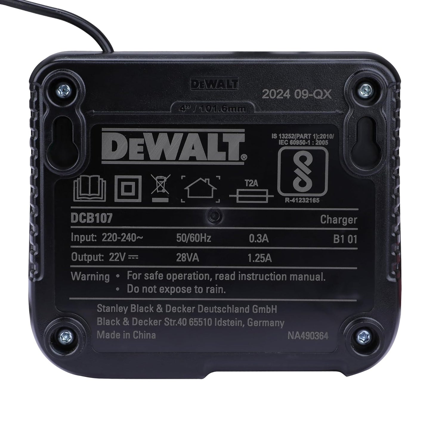 DEWALT DCB107-B1 Multi Voltage XR Compact Charger for Charging DEWALT Li-ion Batteries
