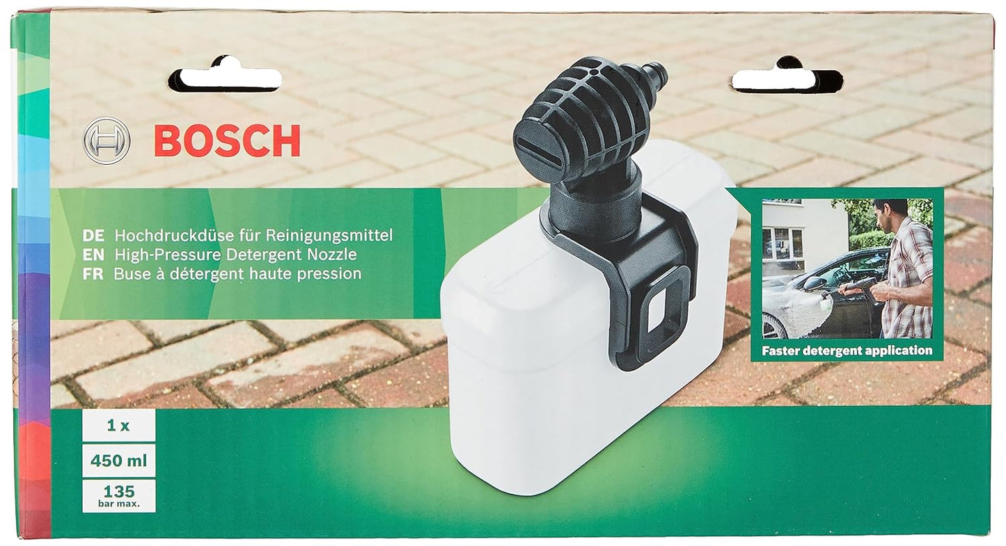 BOSCH High Pressure Foam Nozzle, 450 ml Capacity, Broad Fan Jet, Connects Easily to the Lance, Easy storage Cleaning Tool, Accessory for Aquatak pressure washers, 0.17 Kg