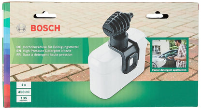 BOSCH High Pressure Foam Nozzle, 450 ml Capacity, Broad Fan Jet, Connects Easily to the Lance, Easy storage Cleaning Tool, Accessory for Aquatak pressure washers, 0.17 Kg