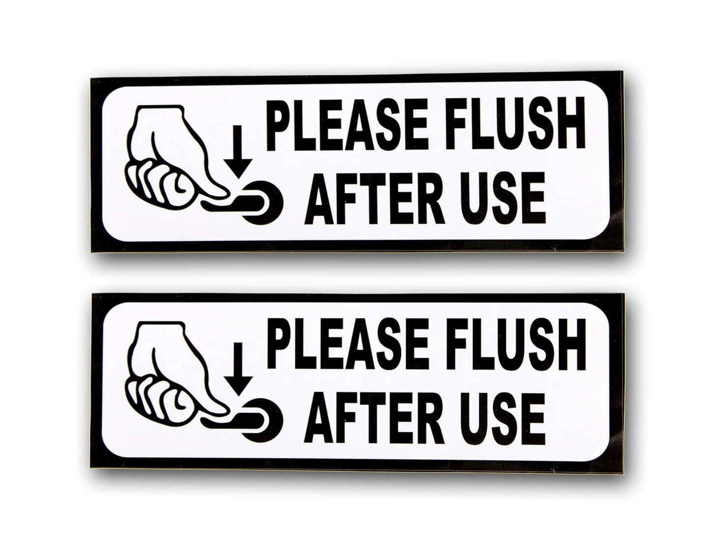 Akshar Arts Bhuwana FLUSH AFTER USE Sign Sticker Decal - Easy to Mount Weather Resistant Long Lasting Ink Size (9" x 3")