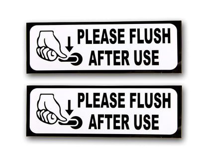 Akshar Arts Bhuwana FLUSH AFTER USE Sign Sticker Decal - Easy to Mount Weather Resistant Long Lasting Ink Size (9" x 3")