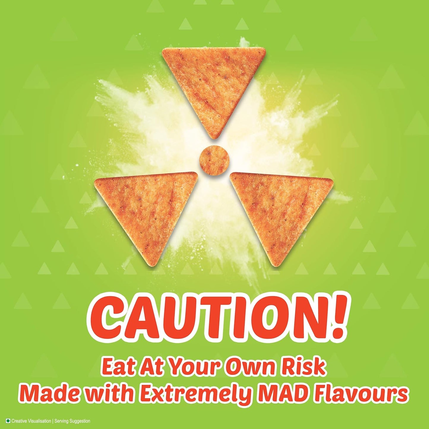 Bingo! Mad Angles Tomato Madness | Tangy & Crispy Tomato Flavoured Corn-Based Triangle Chips| Pack for Snacks - 64g/60g( weight May Vary)