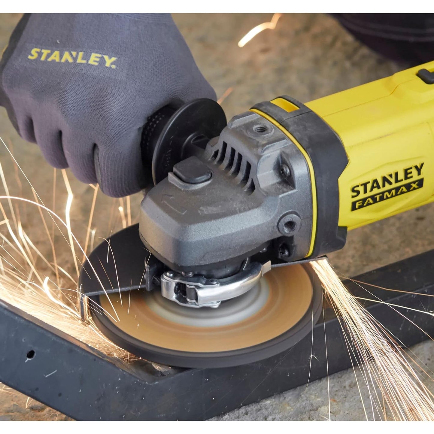STANLEY FATMAX SCG400-B1 20V 2.0Ah 100mm Cordless Brushed Grinder for Mechanic, Tradesmen & Professional Use, Batteries Not Included, 2 Year Warranty, YELLOW & BLACK