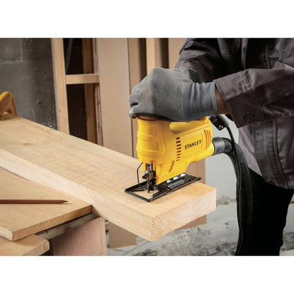 STANLEY SJ45 450W Variable Speed JigSaw for cutting woodsheetmetal and plastic with 6 position speed dial(Yellow and Black) (SJ45-IN)