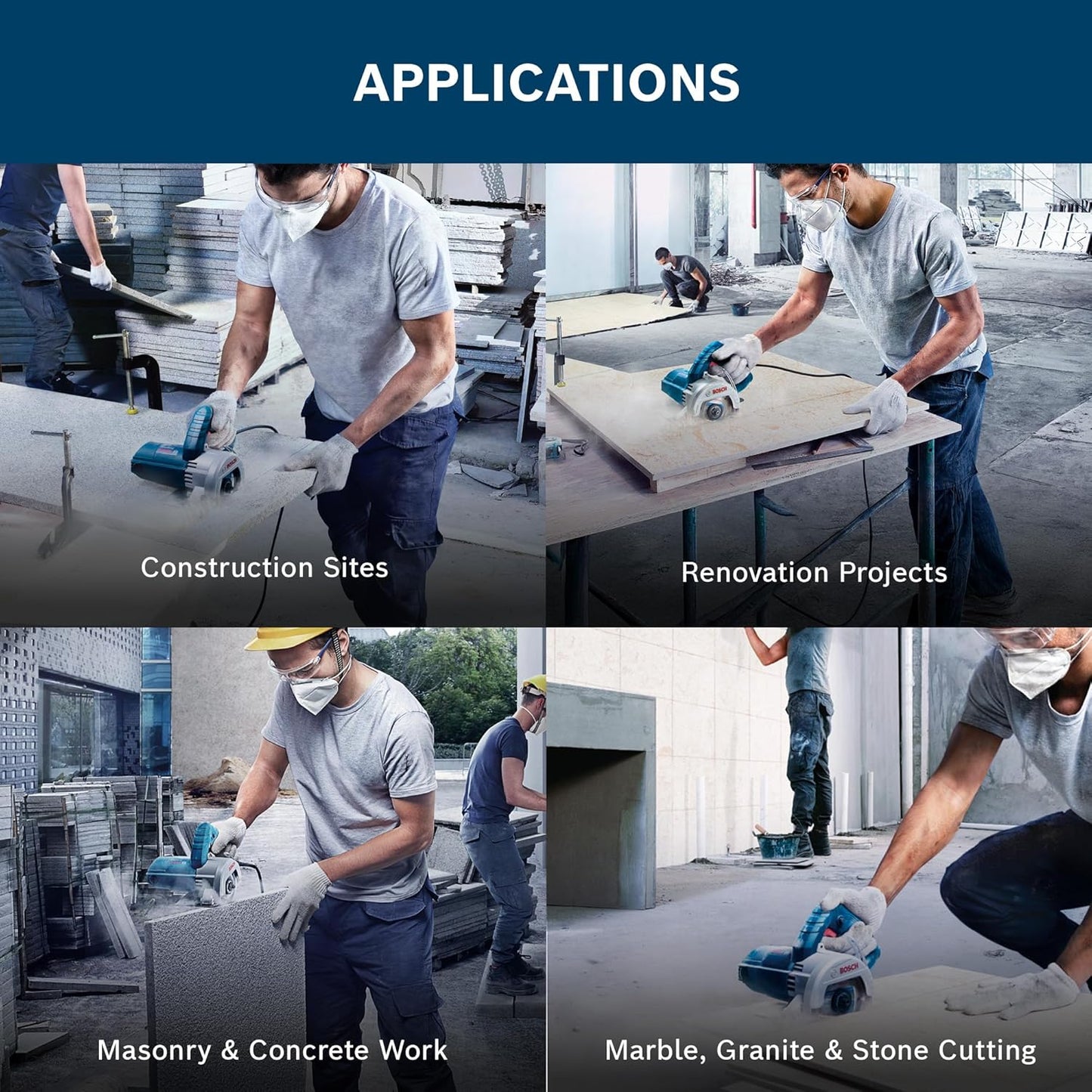 BOSCH Professional GDC 140 Electric Tile Cutter, Electric Tile Cutter with Chuck Wrench, 3kg 100 Grams, Protection Guard & Double Insulation, Low Vibration Tile Cutter, 1 Yr Warranty