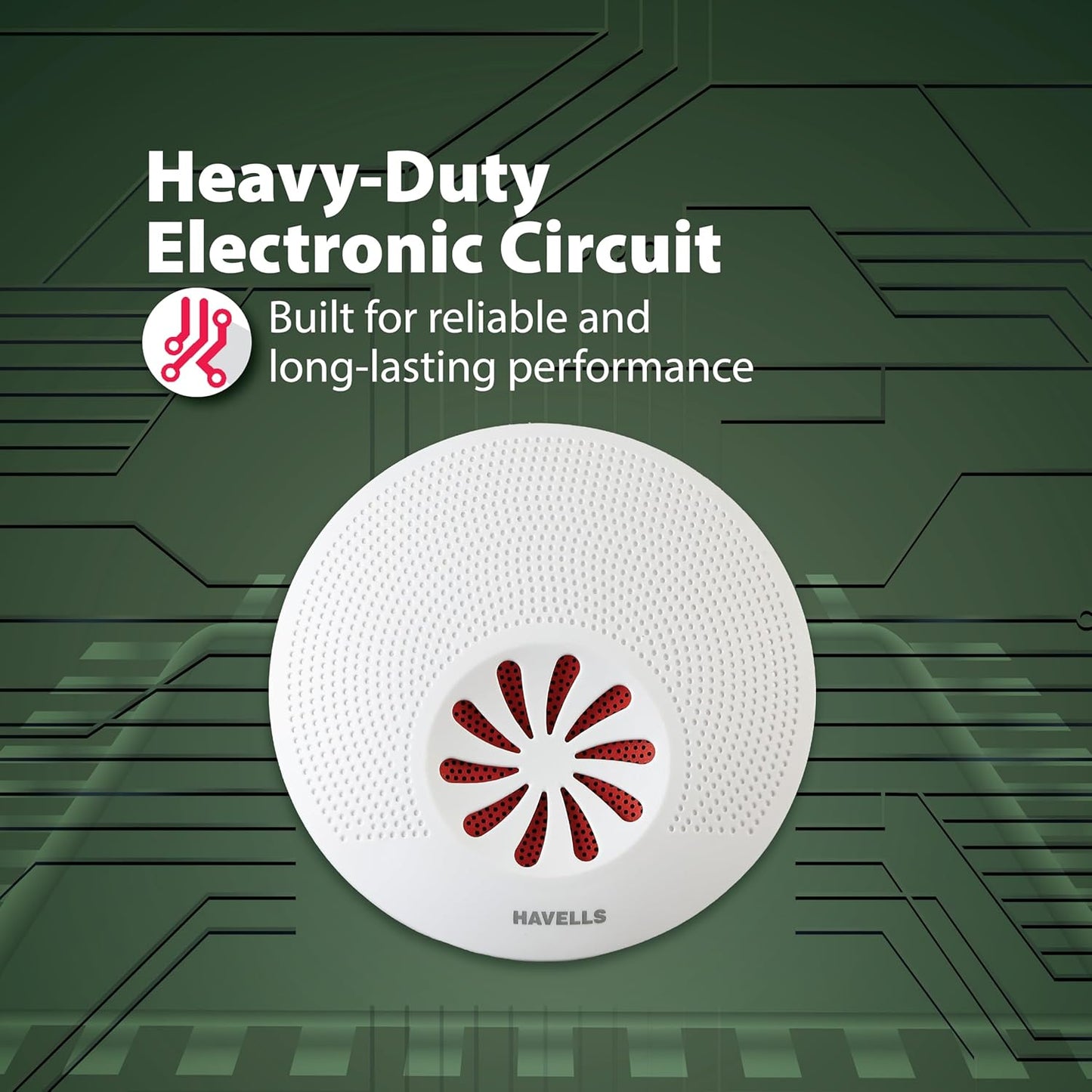 Havells Red Star White Ding Dong Electronic Doorbell with Low Consumption, Heavy Duty Circuit and Powerful Sound Output, Aesthetic Environmental Appeal, Exclusively Designed for Home and Office