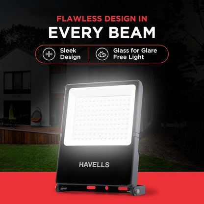 Havells 100W LED Flood Light, Centura Neo 6K IP66 Waterproof Led Lights with 120° Wide Beam-LED Lamp Lights for Yard, Factory,Garden, Playground & Home, Polycarbonate