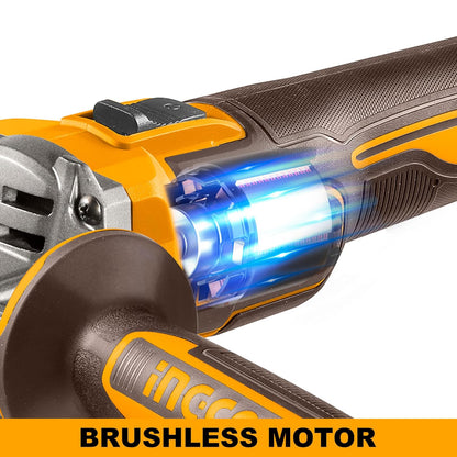 INGCO 20V Cordless Angle Grinder Machine, Cutter machine with 5.0Ah Battery and a Fast Charger, Variable Speed Angle Grinder,M10, Power Grinder