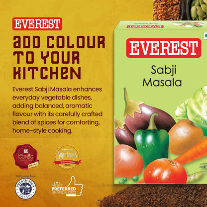 Everest Sabji Masala – 100g | Subtle, Aromatic Blend for Flavourful Vegetable Curries | Balanced Spice Mix for Everyday Indian Sabzi & Home Cooking