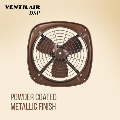 Havells Ventil Air DSP 230mm Exhaust Fan| Cut Out Size: Ø9.5| Watt: 40| RPM: 1350| Air Delivery: 510| Suitable for Kitchen, Bathroom, and Office| Warranty: 2 Years (Choco Brown) (Pack of 2)