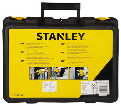 STANLEY STHR323K-IN 1250W 32mm 3 Mode L-Shape SDS-PlusHammer with Kitbox, 5.4Kg (Yellow and Black)