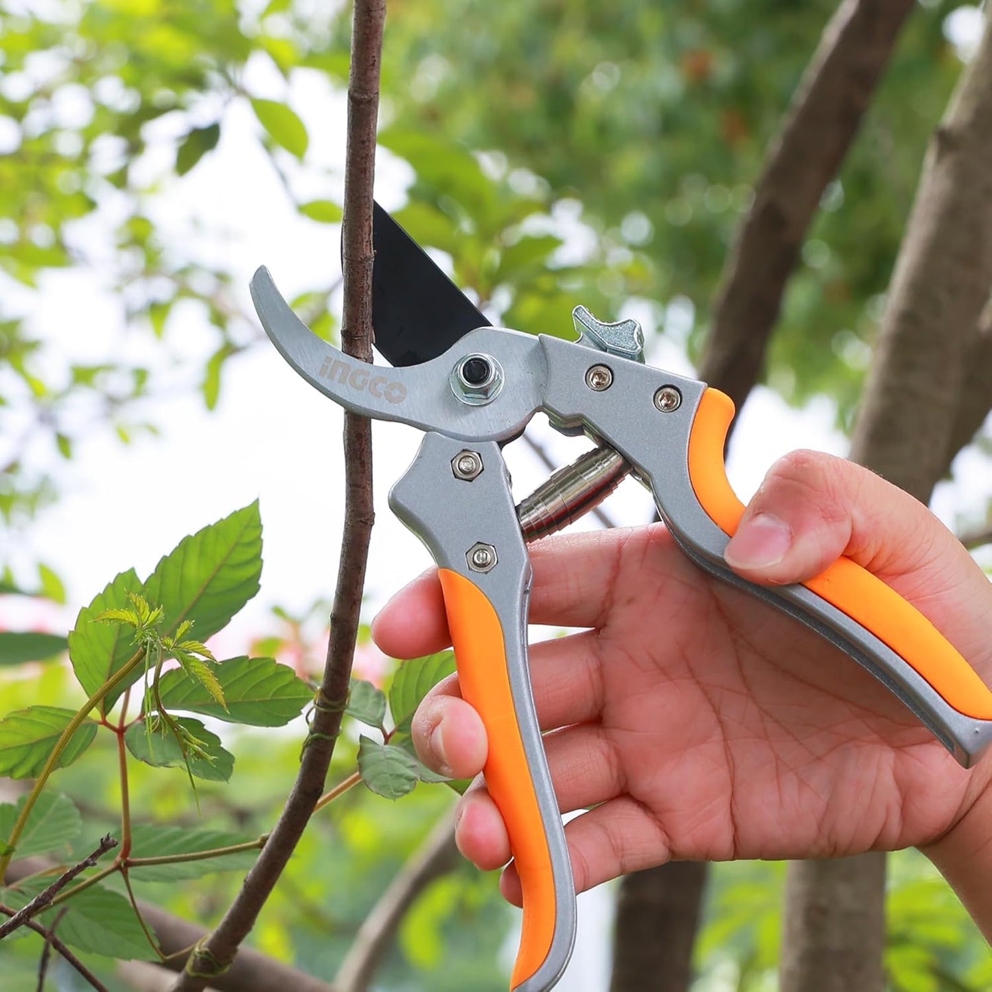 INGCO 8" Pruner for Gardening, Heavy Duty Plant Cutter, Heat Treatment Blade, Pruner Cutter, Garden Clippers, Garden Tools For Home