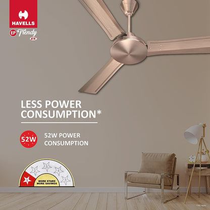 Havells 1200Mm Ep Trendy Energy Saving Ceiling Fan (Antique Copper, Pack Of 1) 1 Star