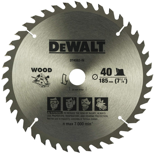 DEWALT DT4062 7 1/4'' 180mm 40T TCT Circular Saw Blade for cutting MDF Plywood and Laminated Wood