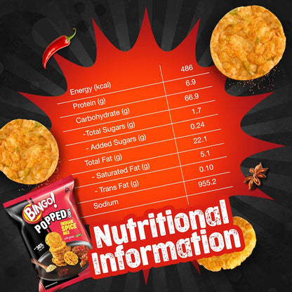 Bingo! Popped Chips - Airy, Crunchy, Zero-Gravity Snacks with 30% Less Fat (Indian Spice Mix Flavour)- Not Fried, Not Baked, Just Popped! - 26.7g/25g(weight May Vary)