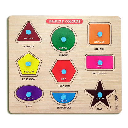 Udaipur HandiCrafts Wooden Learning Educational Game Board for Kids, Puzzle Toys for 2 Years Old Boys & Girls (Alphabets, Numbers & Shapes)