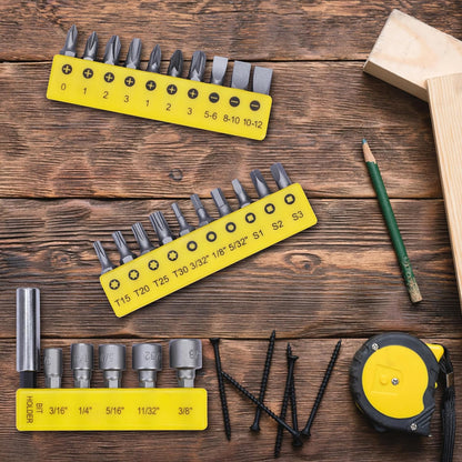 Stanley 68-071-23 26-Piece Insert-Bit Chrome-Vanadium Screwdriver Set For Home, Diy, Professional & Industrial Use Ideal For Electrical & Plumbing Tasks, Yellow & Black - Chrome Vanadium Steel