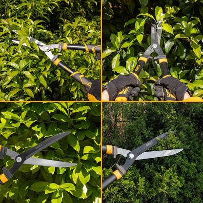 INGCO Hedge Trimmer, Hedge Shears for Gardening, Carbon Blade Garden Scissors and Cutters