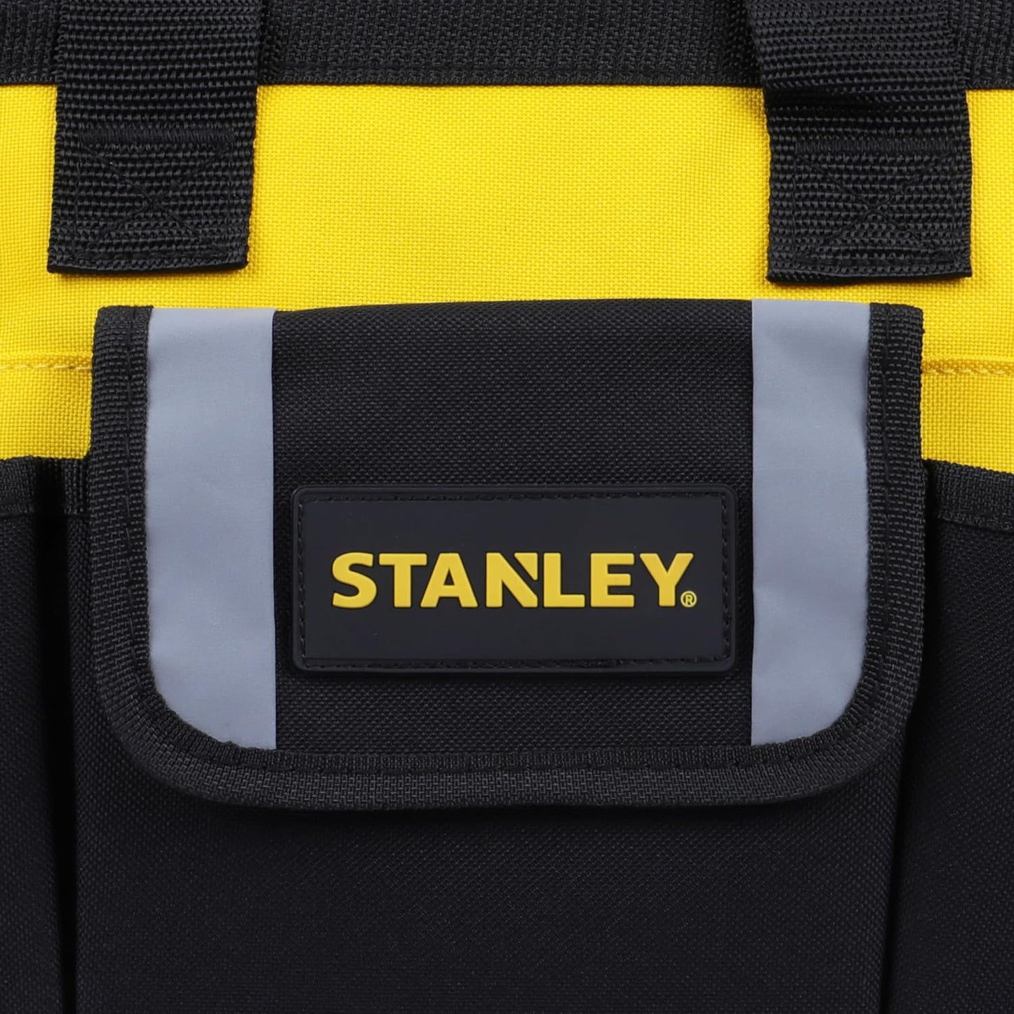 STANLEY STST512114 12'' Multipurpose Tools Storage Nylon Water Proof Open Mouth Bag, 1 Year Warranty, YELLOW & BLACK