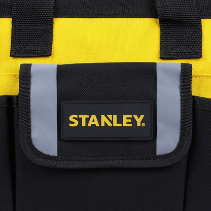 STANLEY STST512114 12'' Multipurpose Tools Storage Nylon Water Proof Open Mouth Bag, 1 Year Warranty, YELLOW & BLACK