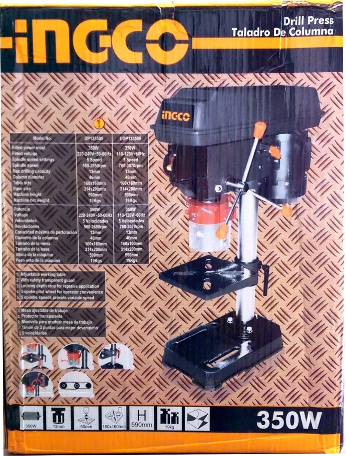 INGCO DP133505 Drill Press/Bench Drill (1 Set)