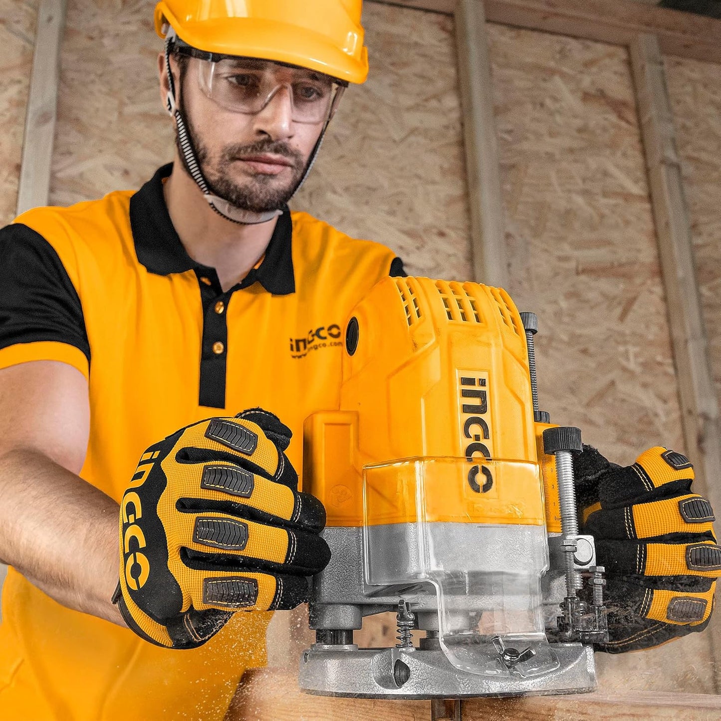 INGCO 6/8/12 mm 1600 Watt Electric Plunge Router RT160028