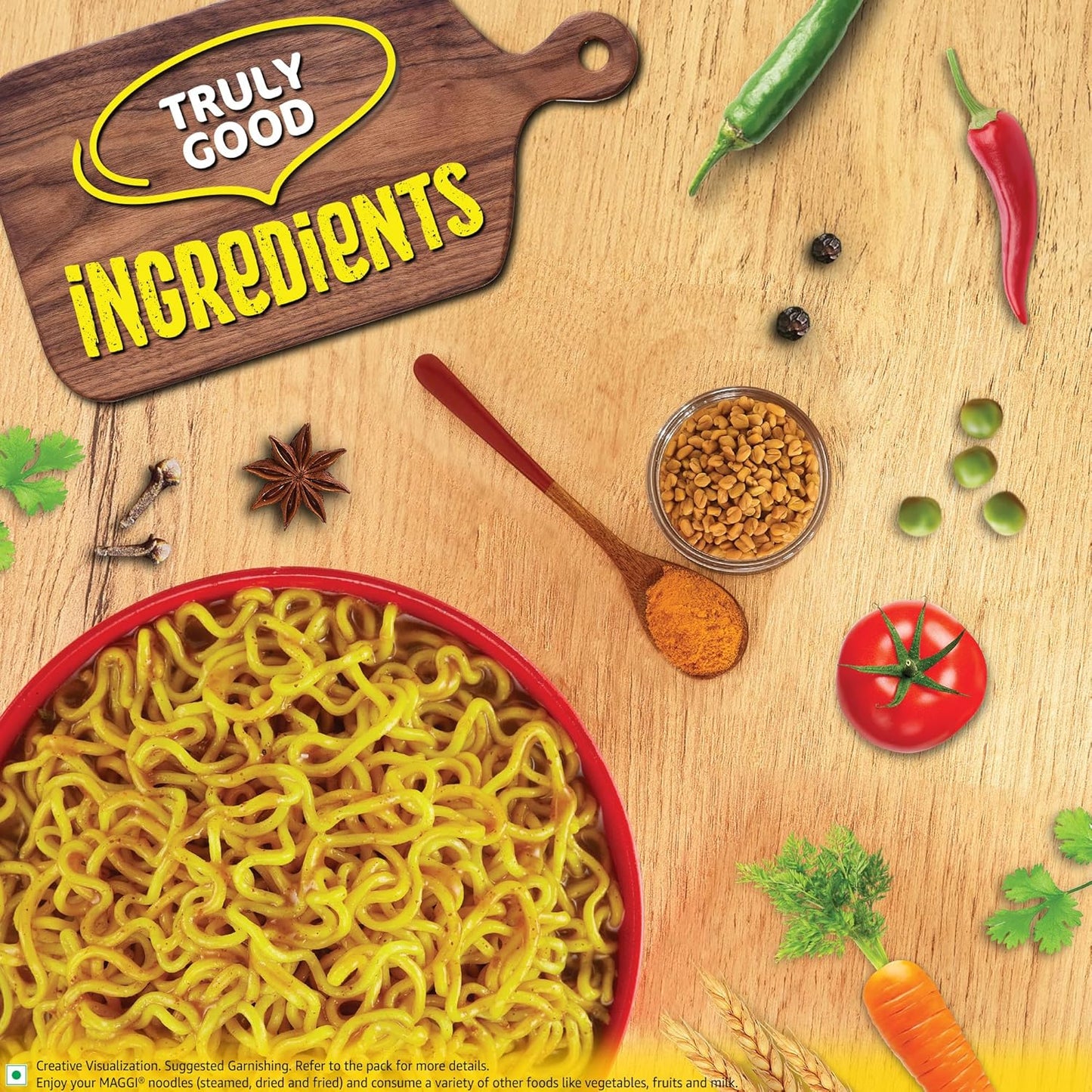 MAGGI 2-Minute Instant Noodles, Favourite Masala Taste, Masala Noodles With Goodness Of Iron, Made With Choicest Quality Spices, 840/900g Pouch (Pack of 12, 70/75g each) (weight may vary)