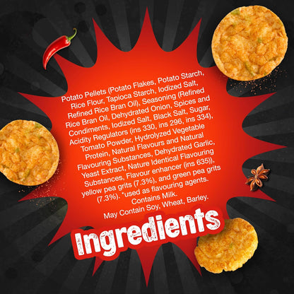 Bingo! Popped Chips - Airy, Crunchy, Zero-Gravity Snacks with 30% Less Fat (Indian Spice Mix Flavour)- Not Fried, Not Baked, Just Popped! - 26.7g/25g(weight May Vary)