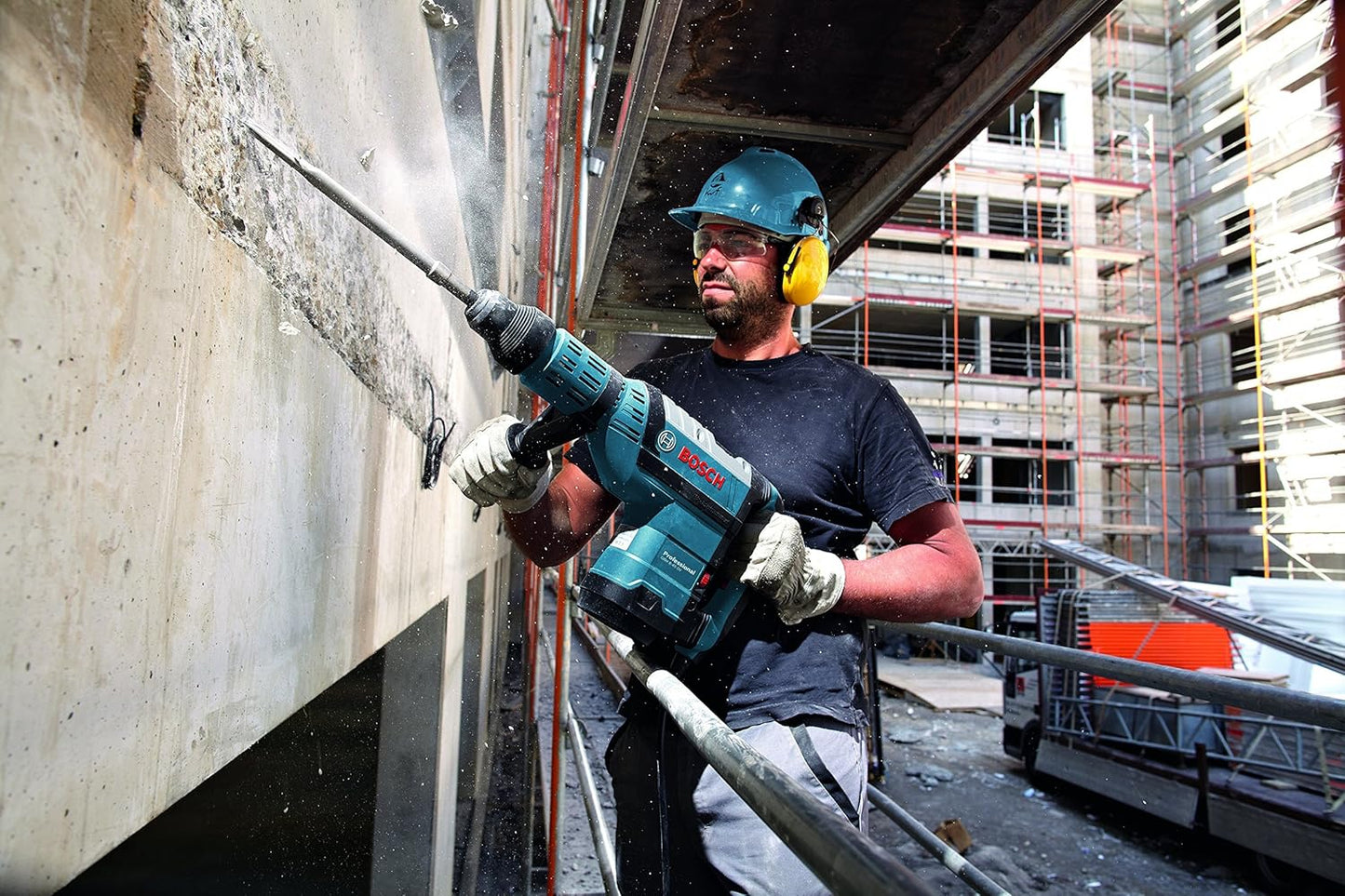 BOSCH GBH 8-45 DV Corded Electric Rotary Hammer with SDS Max | 1500 W, Turbo Power Function | Rated Speed 0-305 RPM | Impact Rate 1380 – 2760 BPM, Energy 12.5 J| Speed Selection | 1 Yr Warranty