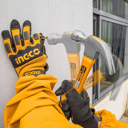 INGCO Claw Hammer, Professional Claw Hammer, 8oz/220g | 45# Carbon Steel, Heat Treatment Drop-Forged Hammerhead for Pulling nails, Prying Boards, Demolition work, Splitting Wood