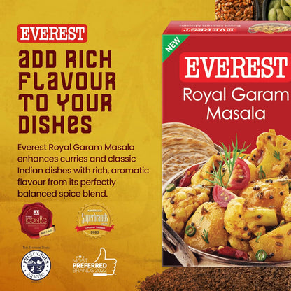 Everest Royal Garam Masala - 100g | Premium 13-Spice Blend for Rich Aroma, Colour & Flavor | Authentic Garam Masala Powder for Curries, Gravies & Indian Cooking