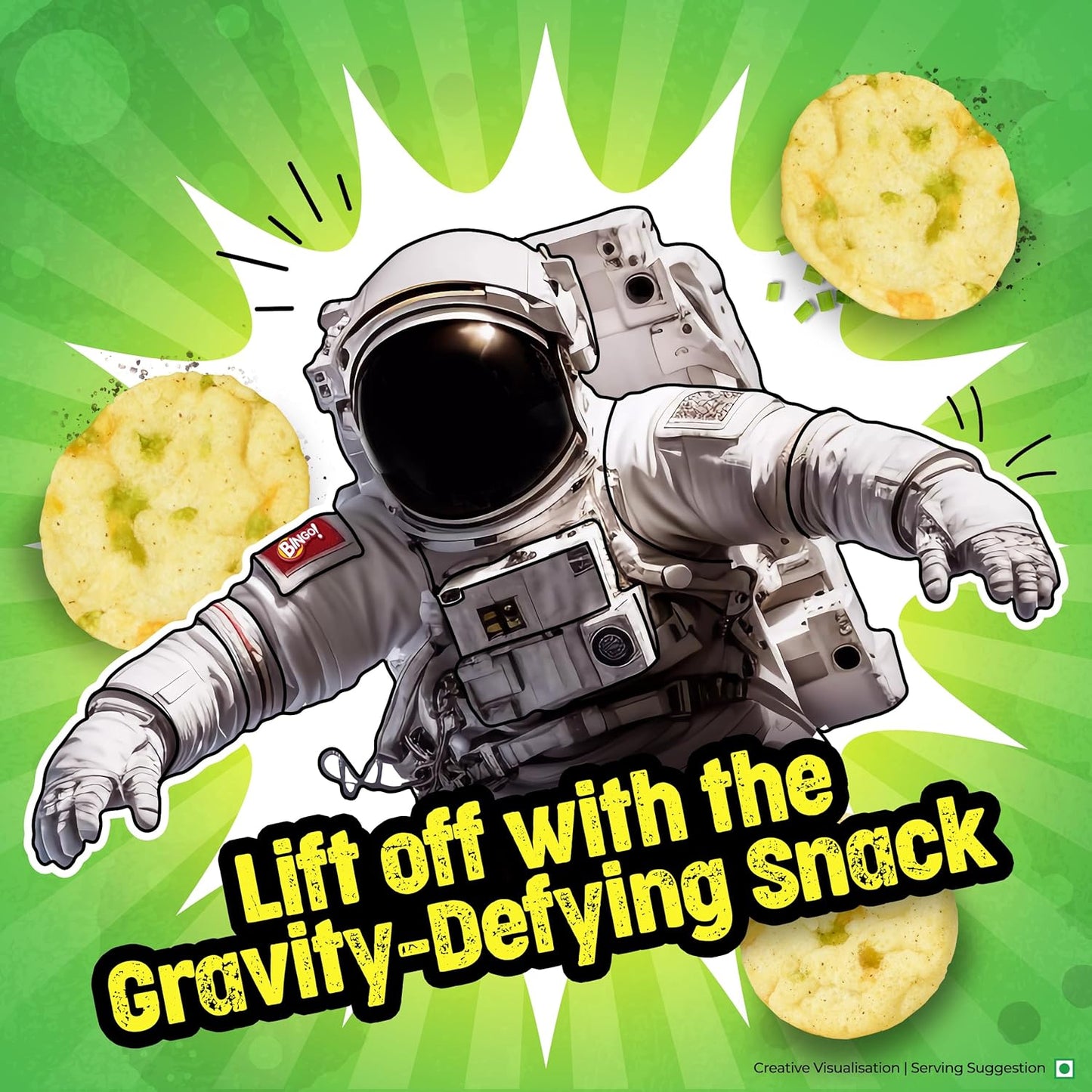 Bingo! Popped Chips – Airy, Crunchy, Zero-Gravity Snacks with 30% Less Fat (Sour Creme Flavour) – Not Fried, Not Baked, Just Popped! – 51.2g/48G(weight may vary)
