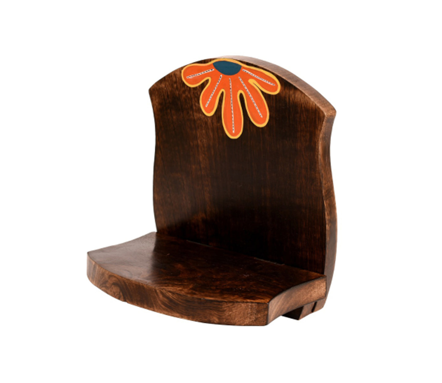 Udaipur Handicrafts Brown Wooden Shelf With Two  Art Pots