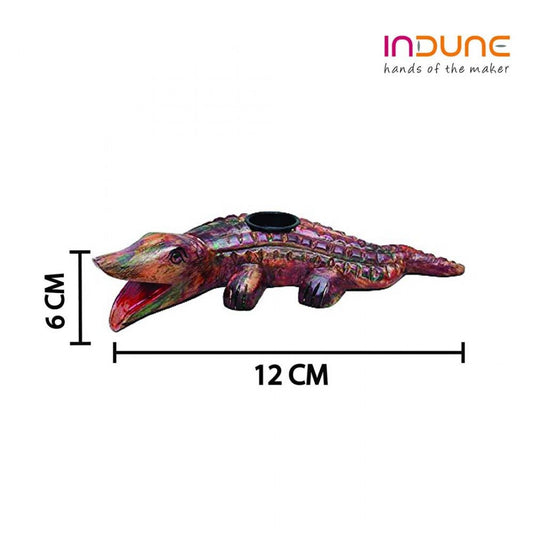 Good Luck Crocodile Tealight Holder - Wooden