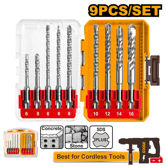 INGCO 9 Pcs SDS plus hammer drill bits setAKDL30906