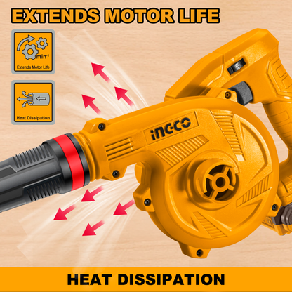 INGCO Cordless Blower, Variable Speed, 0-9000/0-18000 RPM, With Battery & Charger  CABLI200181