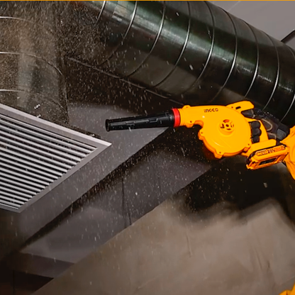 INGCO Cordless Blower, Variable Speed, 0-9000/0-18000 RPM, With Battery & Charger  CABLI200181