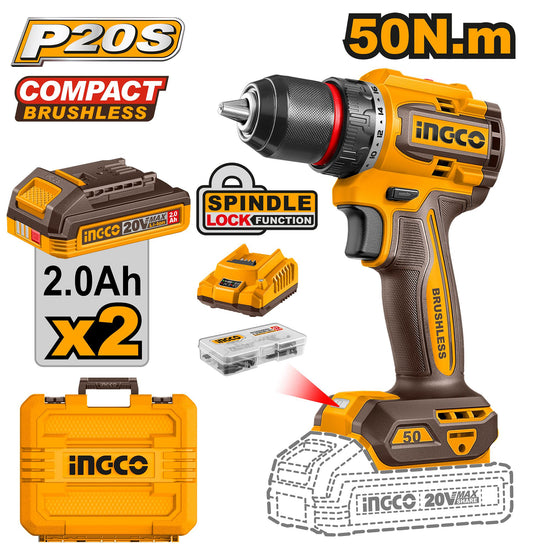 INGCO Compact Brushless Cordless Drill CDLI205062