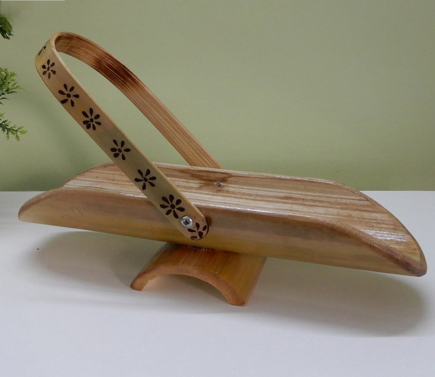 Udaipur Handicrafts Wood Mandala Bamboo Handmade Serving Tray with Handle