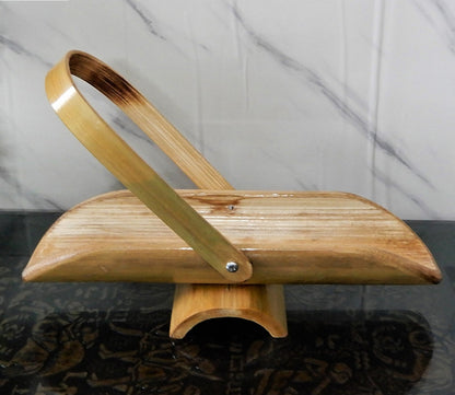 Udaipur Handicrafts Wood Bamboo handmade Serving Tray with Handle